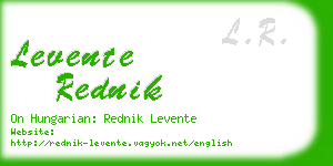 levente rednik business card